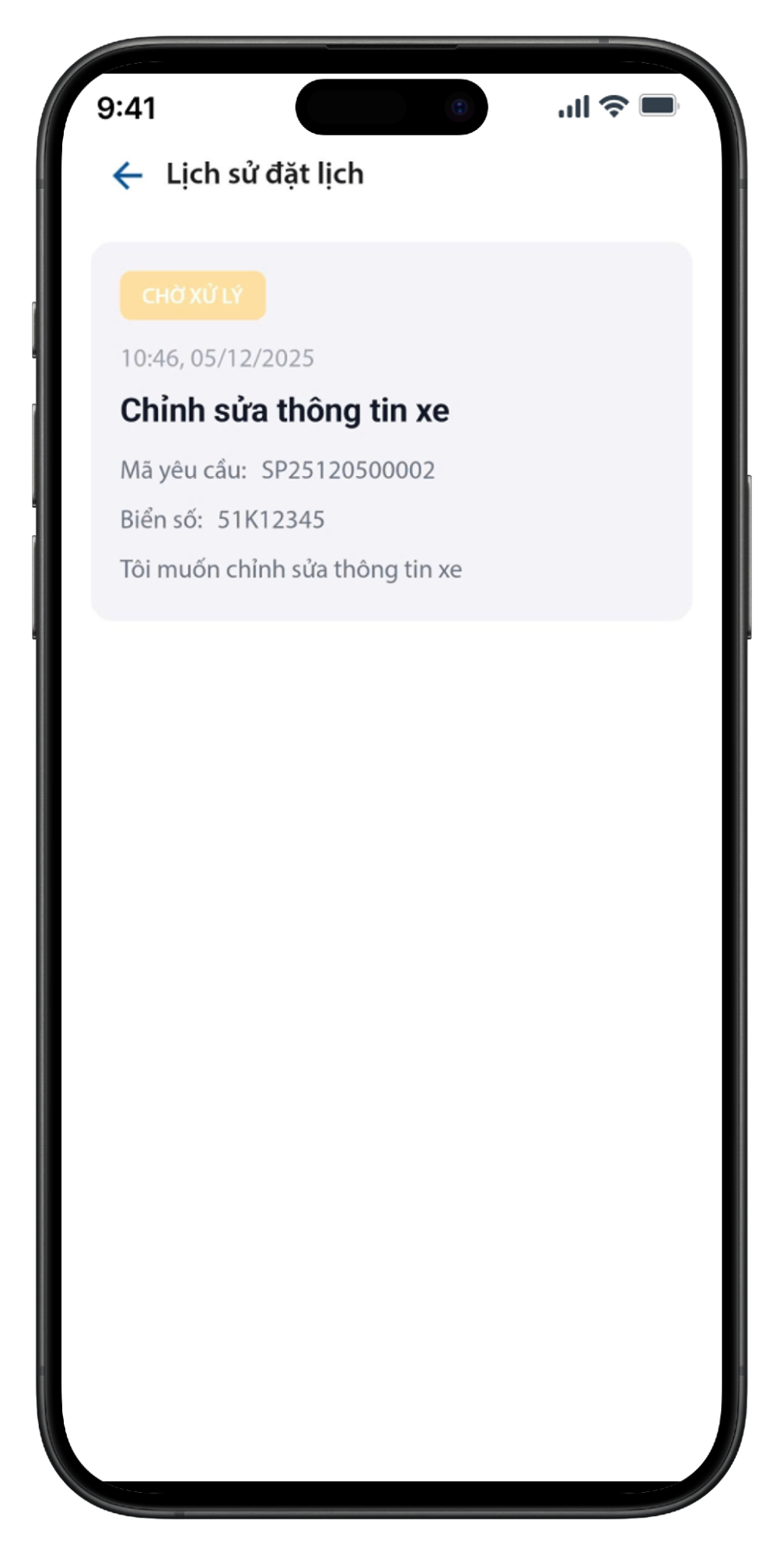 Lịch sử đặt lịch