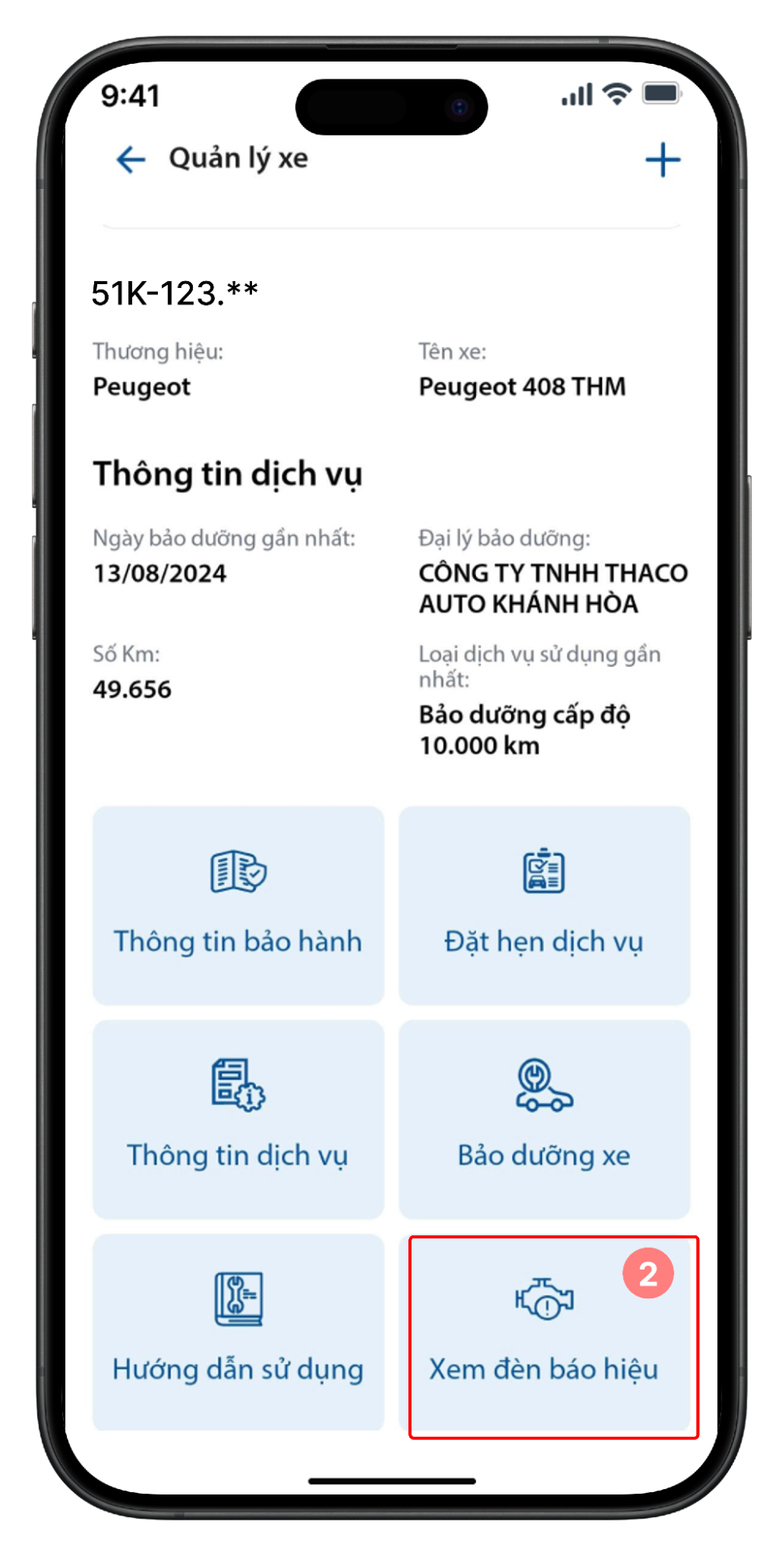 Giải thích đèn cảnh báo & chỉ báo - Bước 2