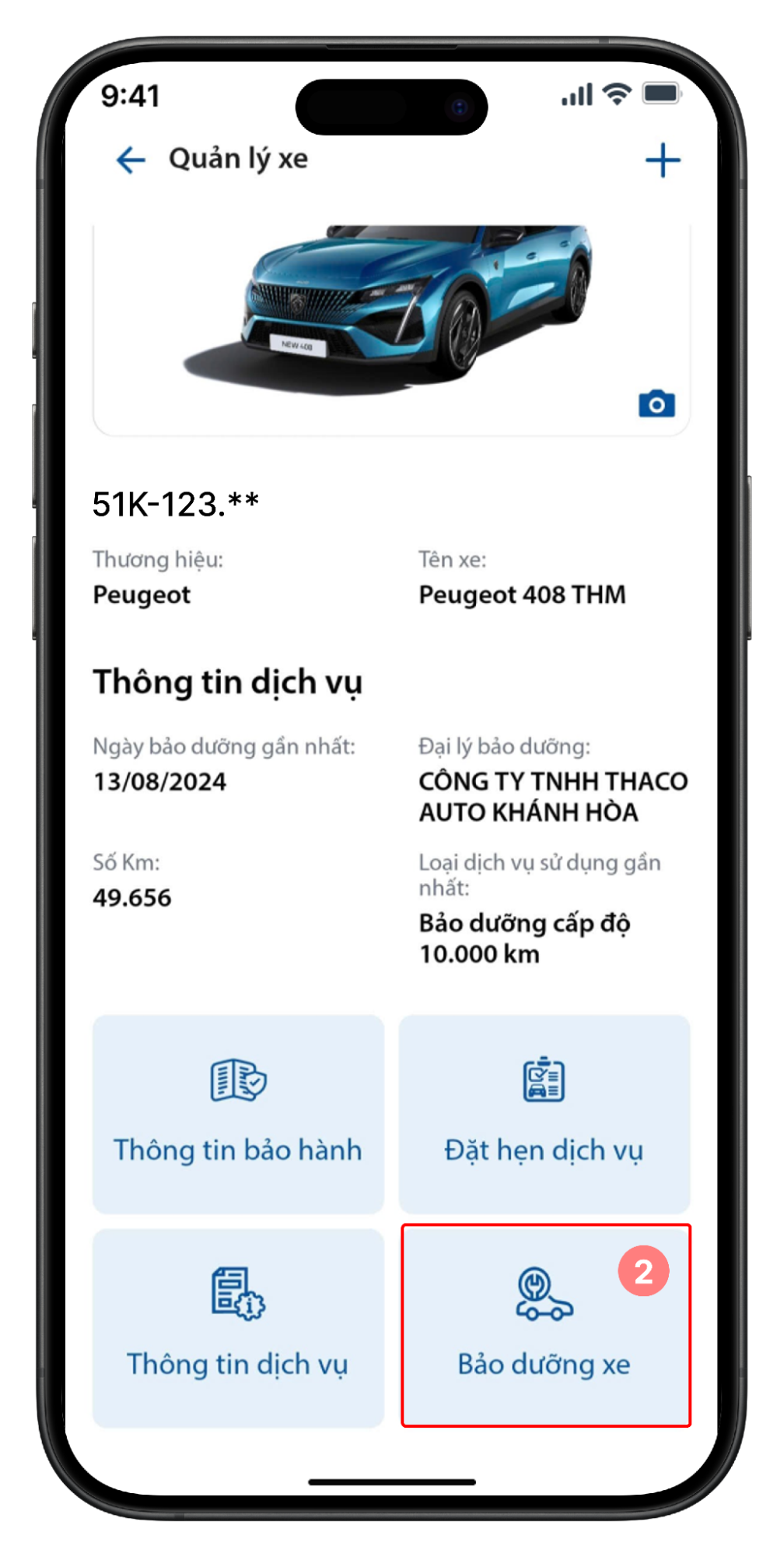 Chọn Bảo dưỡng xe