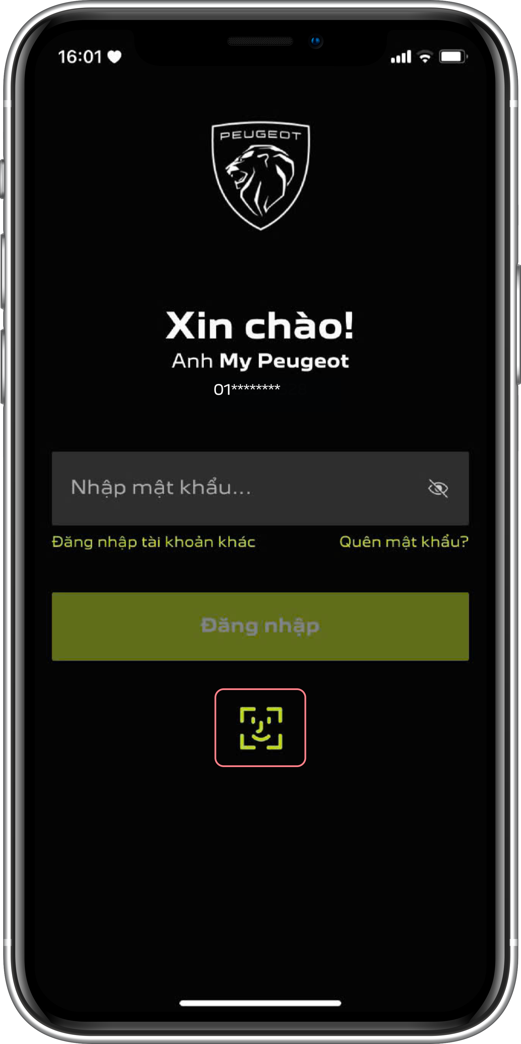 Đăng nhập bằng khuôn mặt