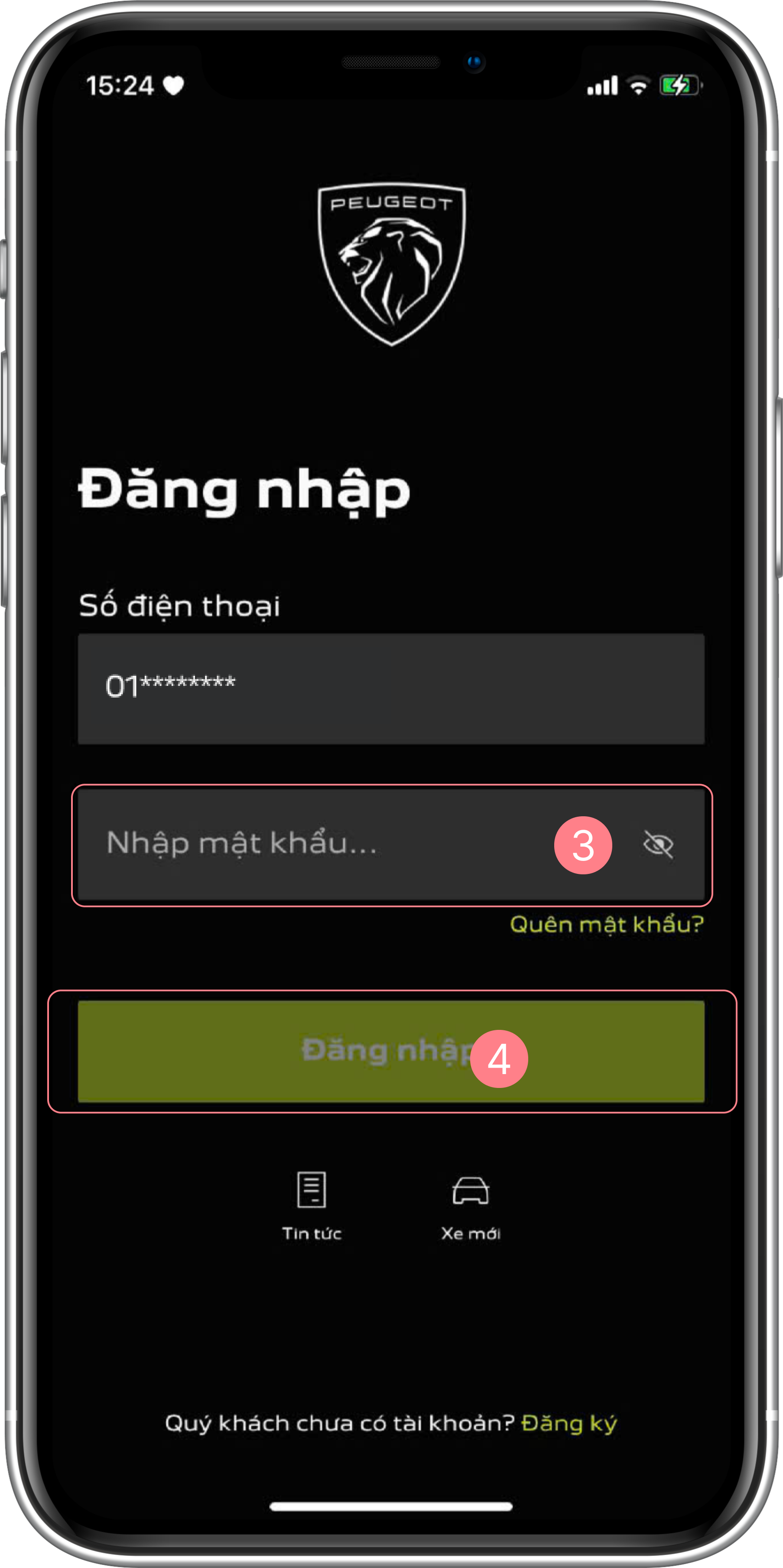 Màn hình đăng nhập - Nhập mật khẩu