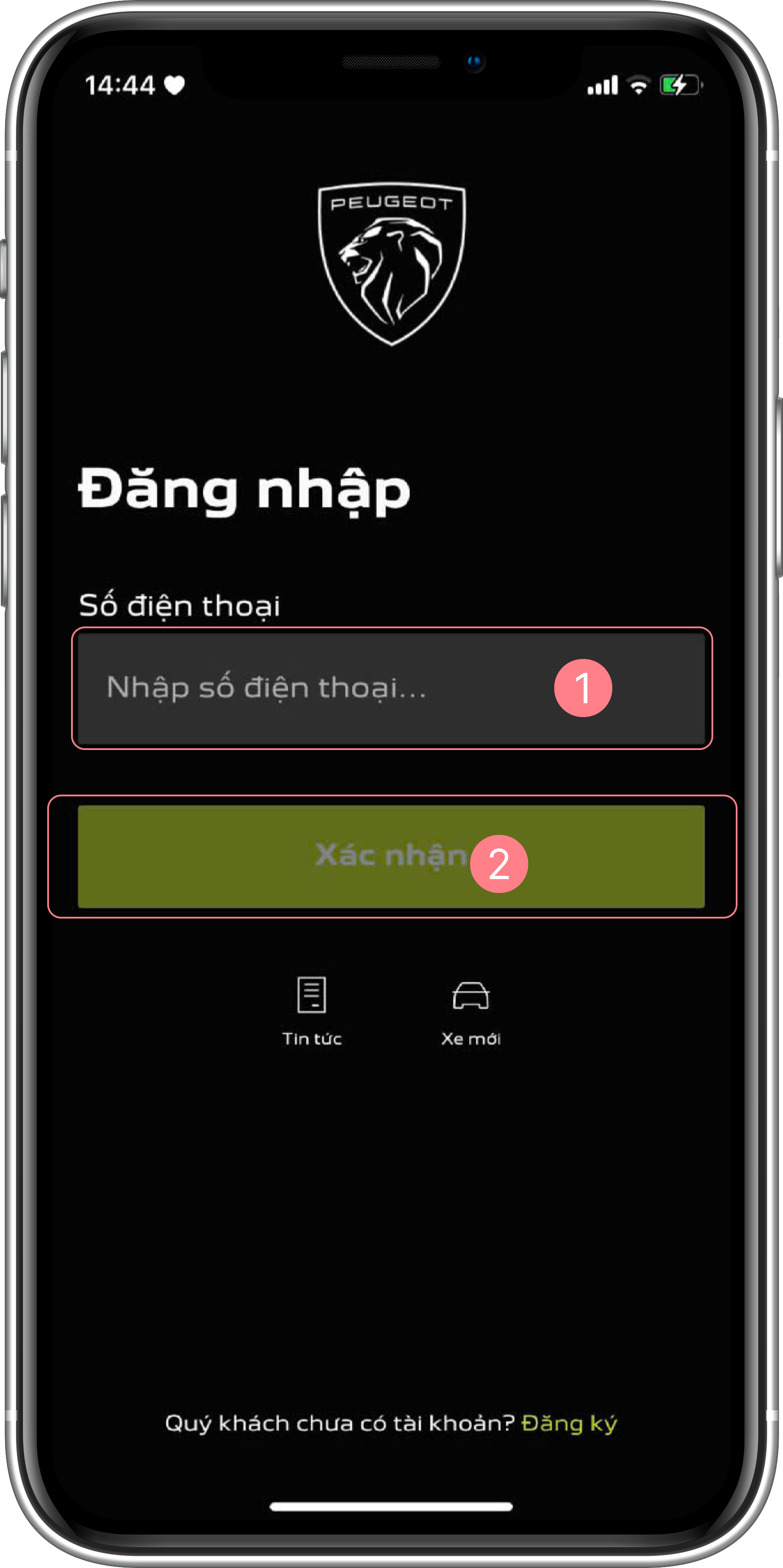 Màn hình đăng nhập - Nhập số điện thoại