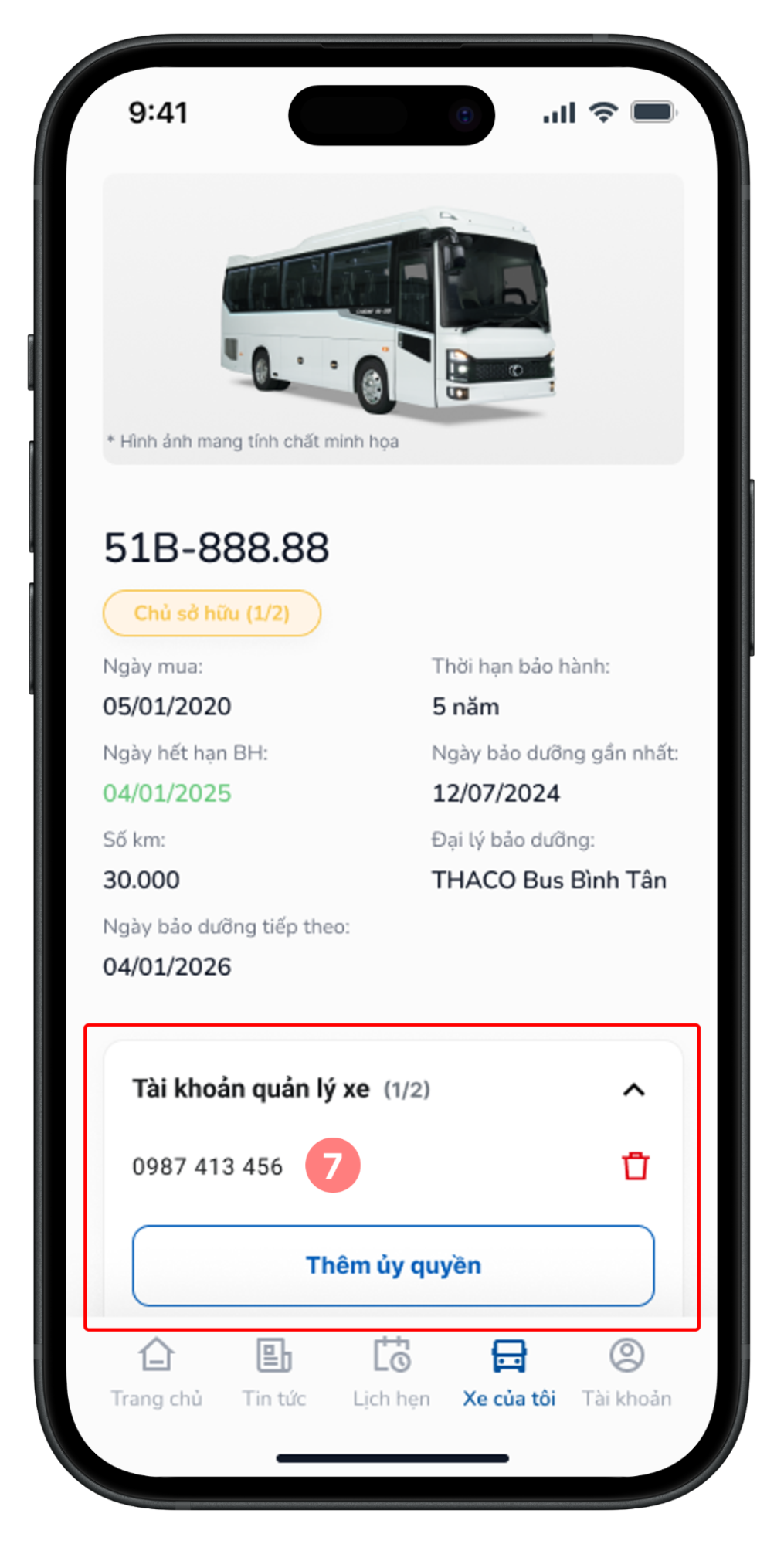 Danh sách tài khoản quản lý xe