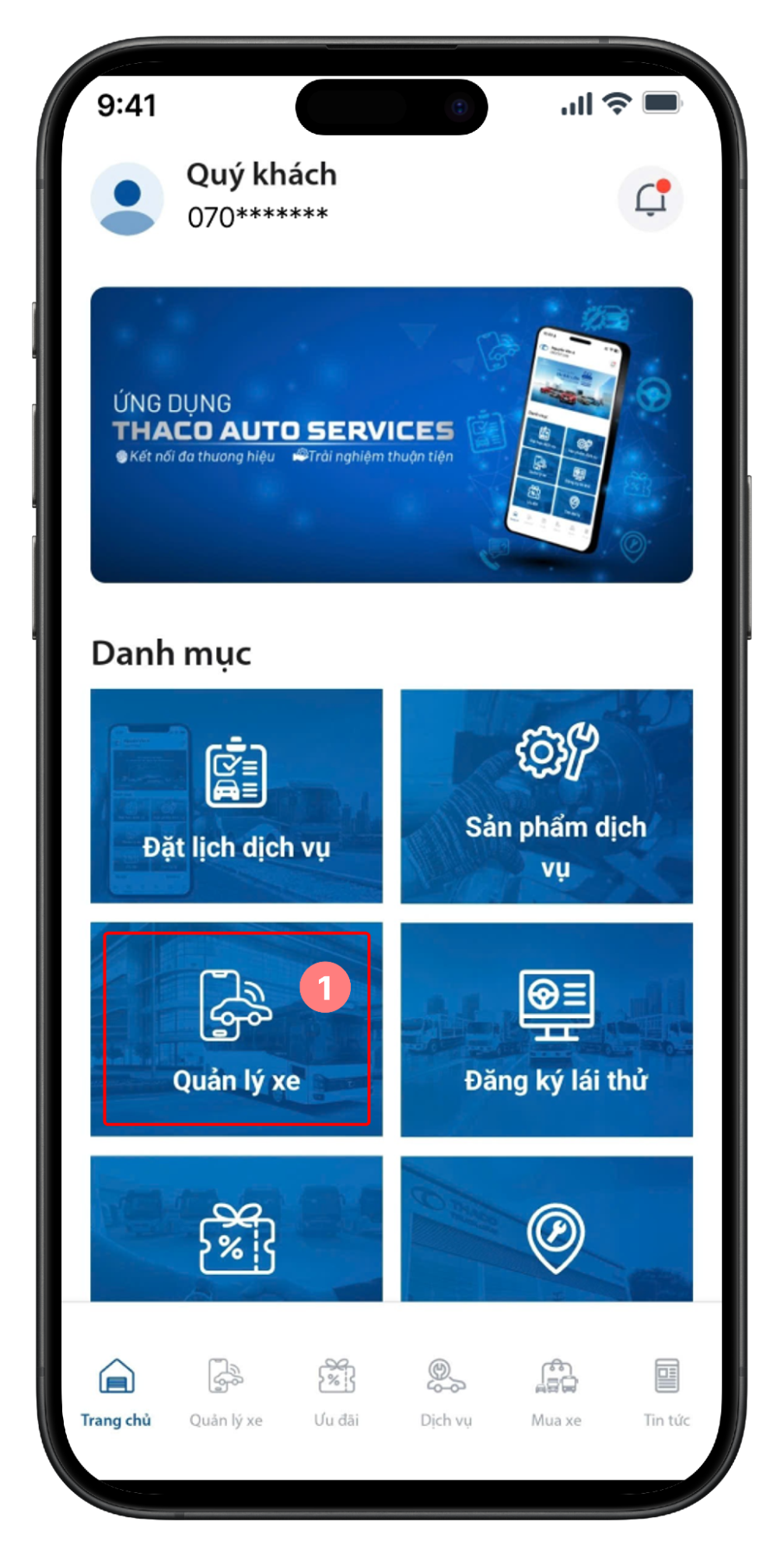 Trang chủ - Quản lý xe