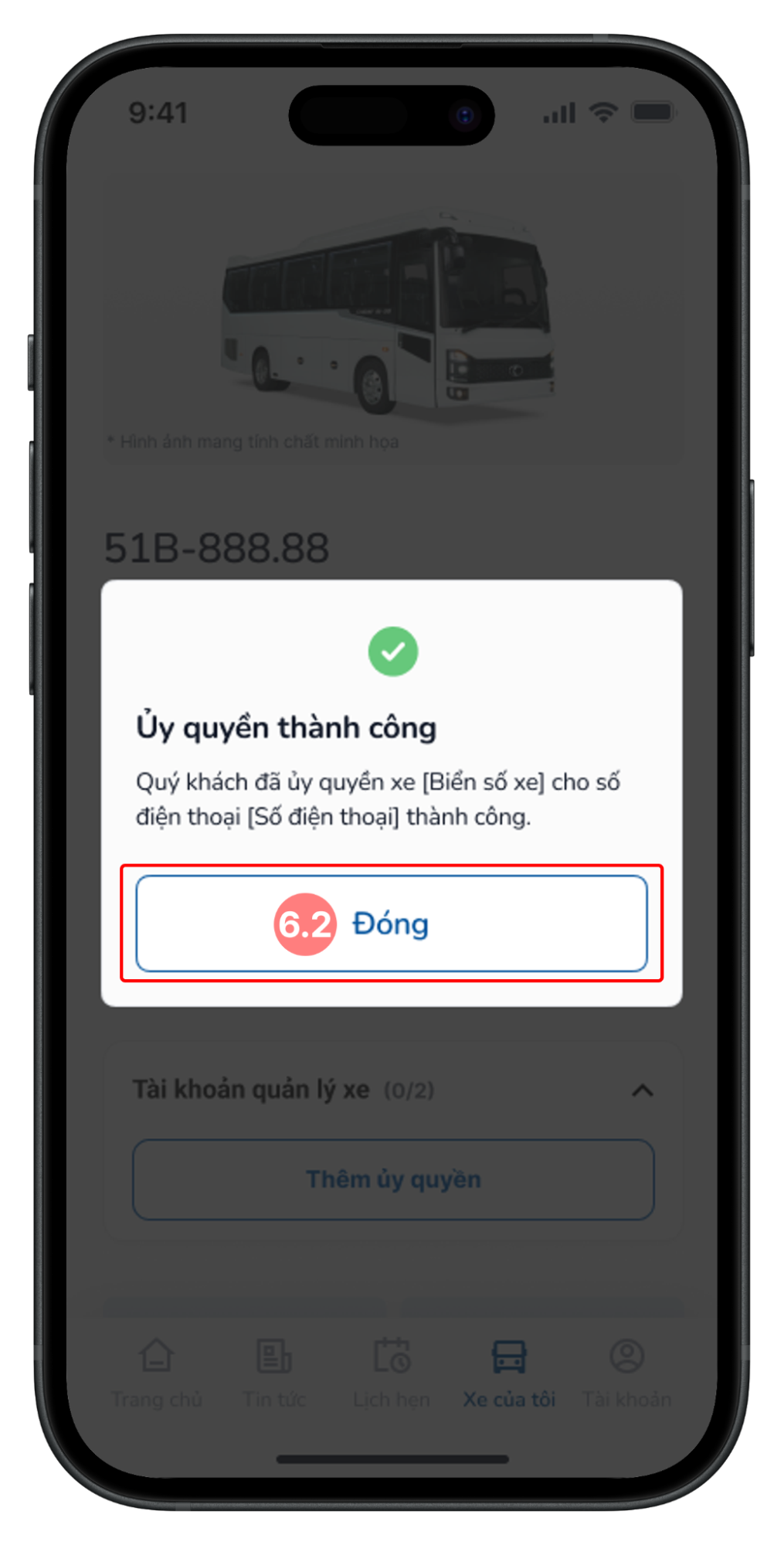 Ủy quyền thành công