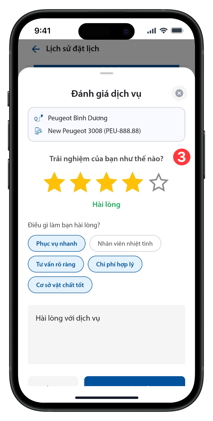 Cập nhật thông tin đánh giá